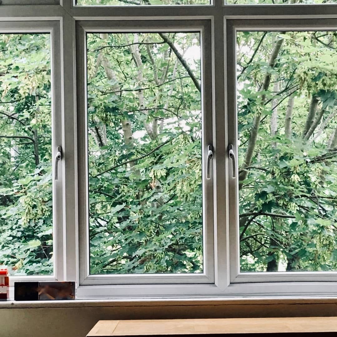 Aluminium windows close-up