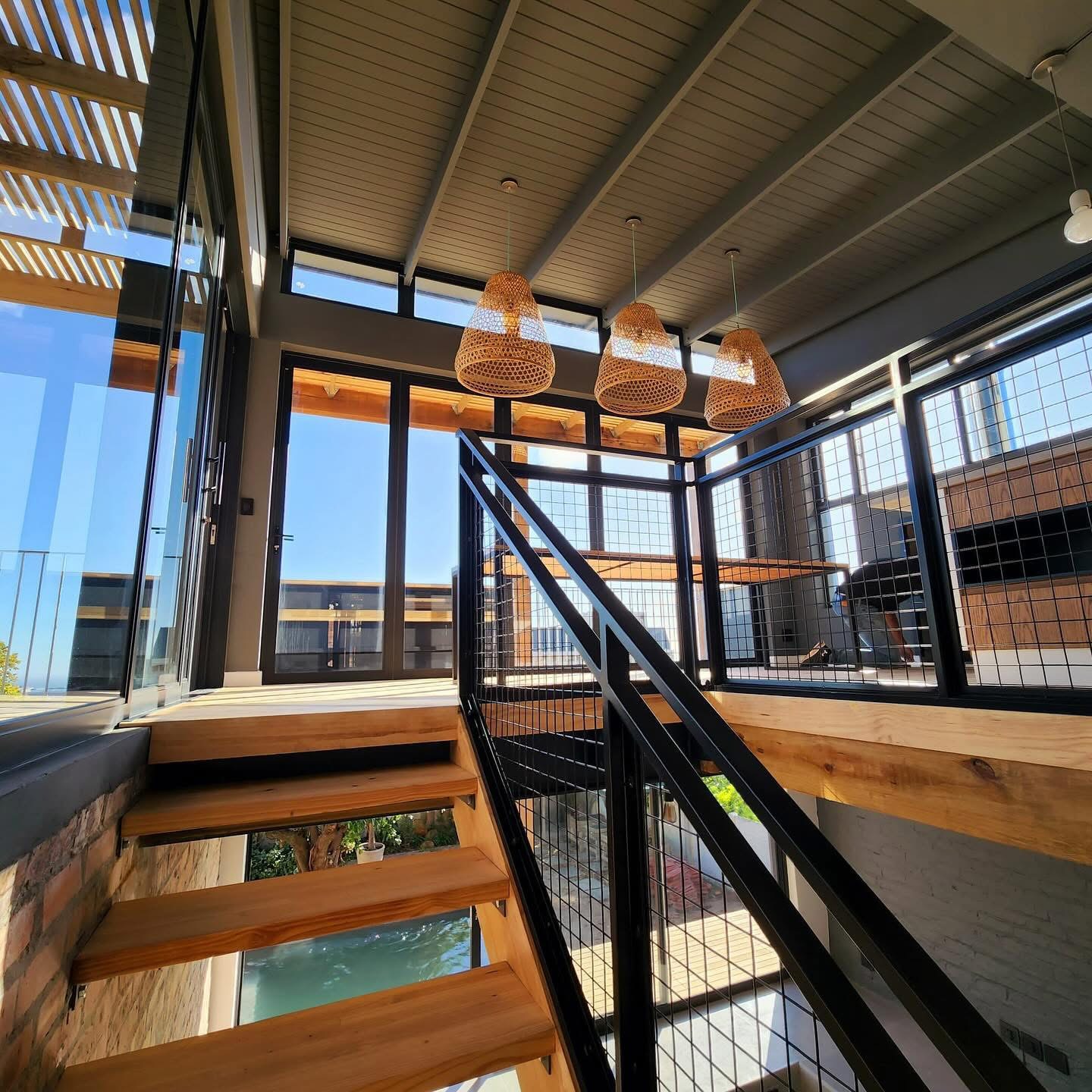 Interior staircase windows