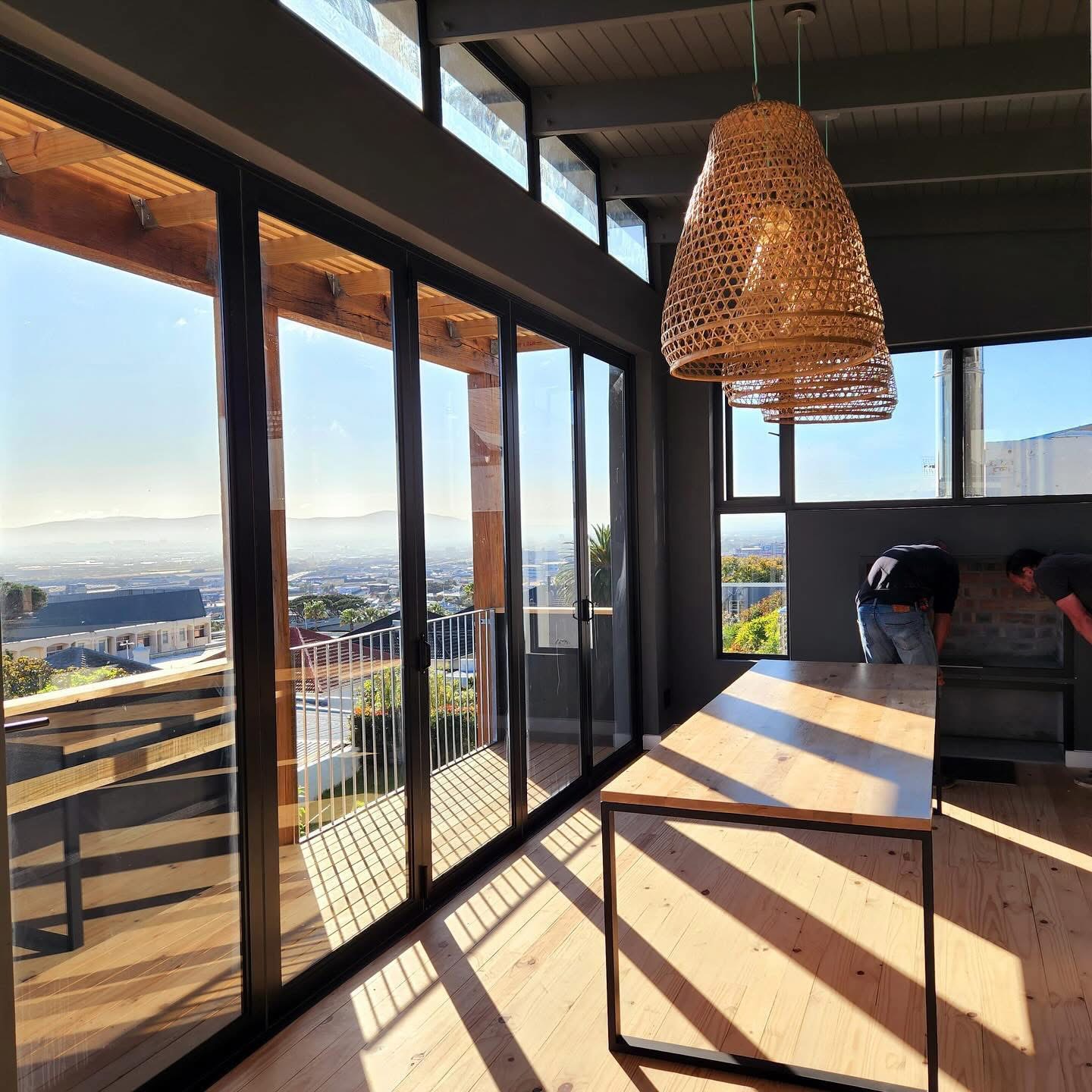 Sliding doors with Cape Town view