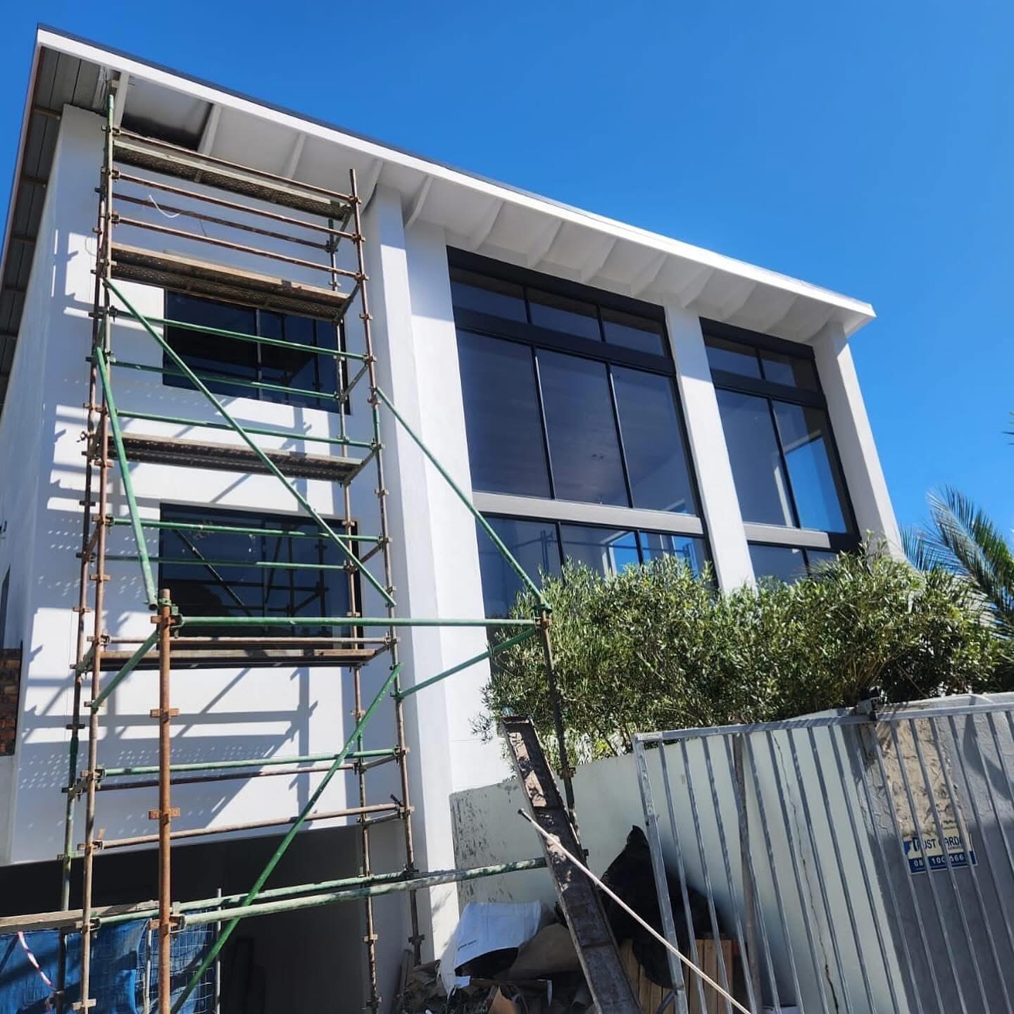 Large commercial build with aluminium windows